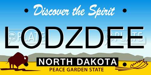 LODZDEE North Dakota License Plate
