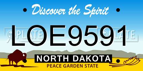 LOE9591 North Dakota License Plate