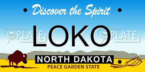 LOKO North Dakota License Plate