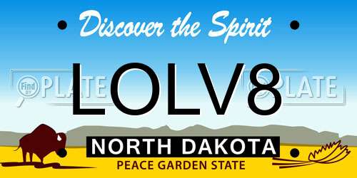 LOLV8 North Dakota License Plate