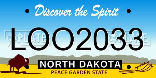 LOO2033 North Dakota License Plate