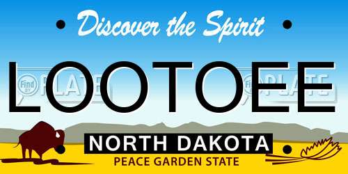 LOOTOEE North Dakota License Plate