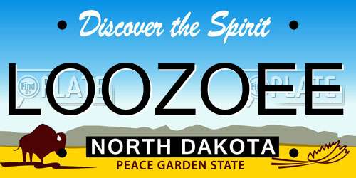 LOOZOEE North Dakota License Plate