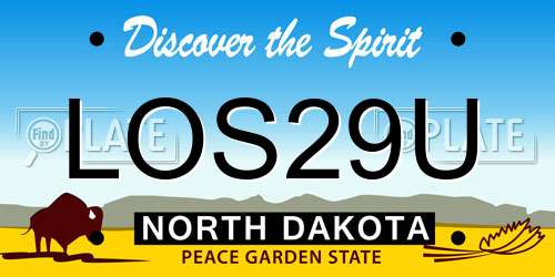 LOS29U North Dakota License Plate