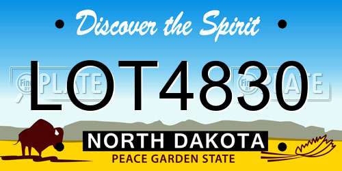 LOT4830 North Dakota License Plate