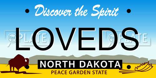 LOVEDS North Dakota License Plate