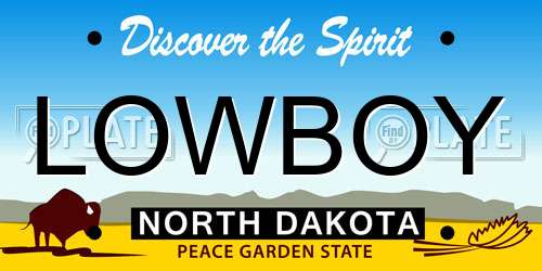 LOWBOY North Dakota License Plate