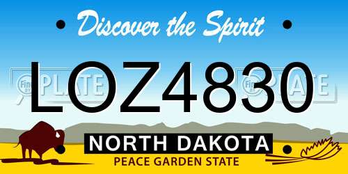 LOZ4830 North Dakota License Plate