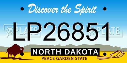 LP26851 North Dakota License Plate
