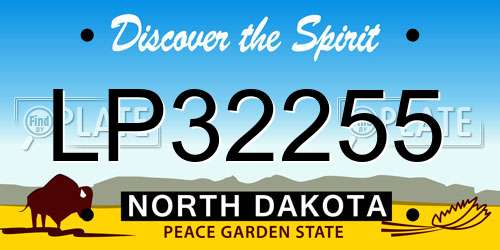 LP32255 North Dakota License Plate