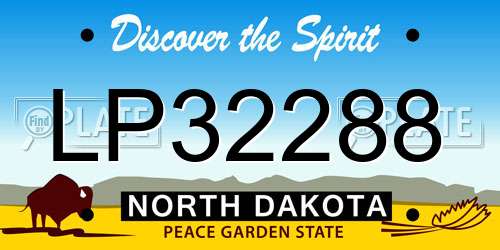 LP32288 North Dakota License Plate