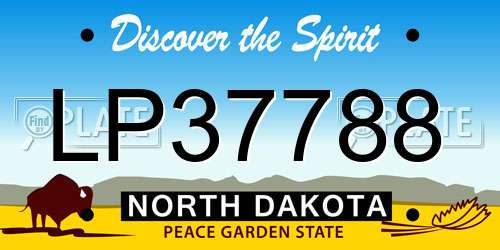 LP37788 North Dakota License Plate