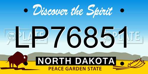 LP76851 North Dakota License Plate