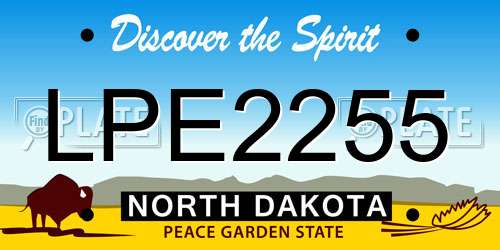 LPE2255 North Dakota License Plate