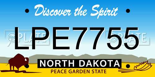 LPE7755 North Dakota License Plate