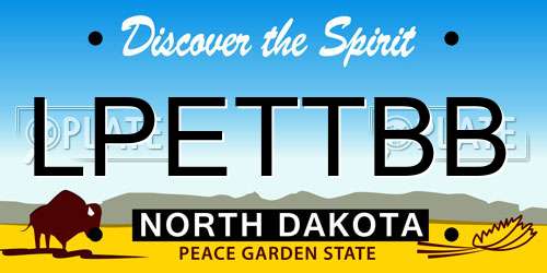 LPETTBB North Dakota License Plate