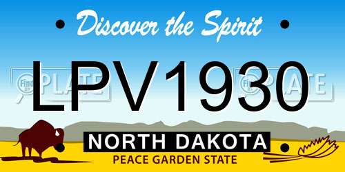 LPV1930 North Dakota License Plate