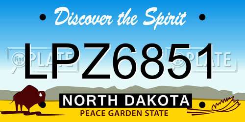 LPZ6851 North Dakota License Plate