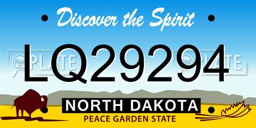 LQ29294 North Dakota License Plate