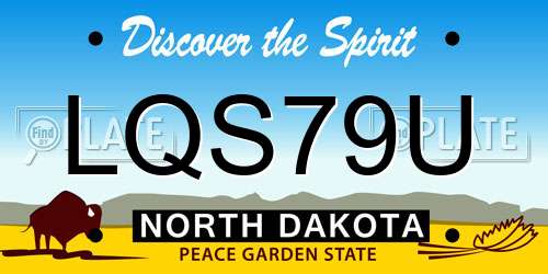 LQS79U North Dakota License Plate