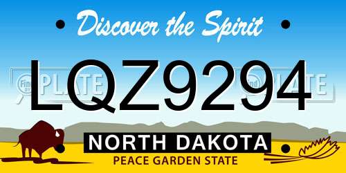 LQZ9294 North Dakota License Plate