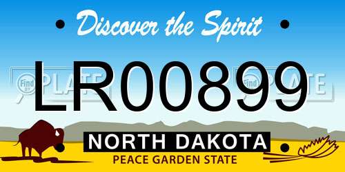 LR00899 North Dakota License Plate