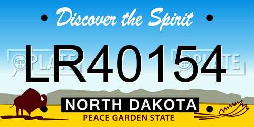 LR40154 North Dakota License Plate