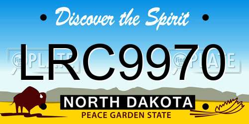 LRC9970 North Dakota License Plate
