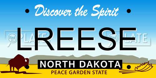 LREESE North Dakota License Plate
