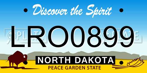 LRO0899 North Dakota License Plate