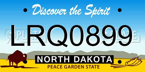 LRQ0899 North Dakota License Plate
