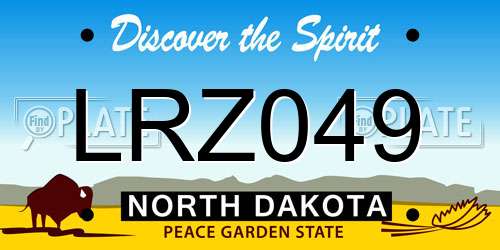 LRZ049 North Dakota License Plate