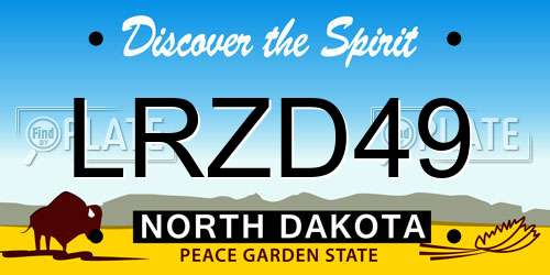 LRZD49 North Dakota License Plate