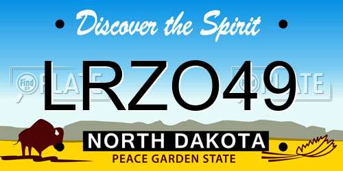 LRZO49 North Dakota License Plate