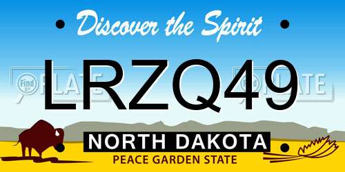 LRZQ49 North Dakota License Plate