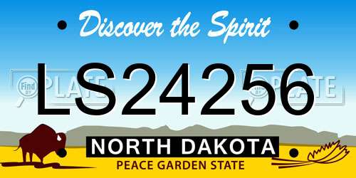 LS24256 North Dakota License Plate