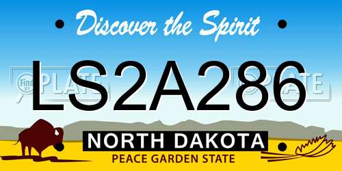 LS2A286 North Dakota License Plate