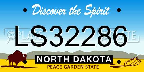 LS32286 North Dakota License Plate