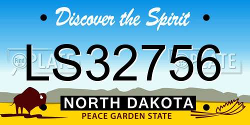 LS32756 North Dakota License Plate