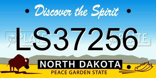 LS37256 North Dakota License Plate