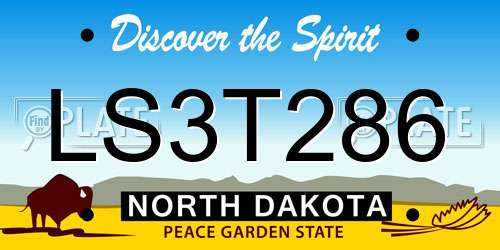 LS3T286 North Dakota License Plate