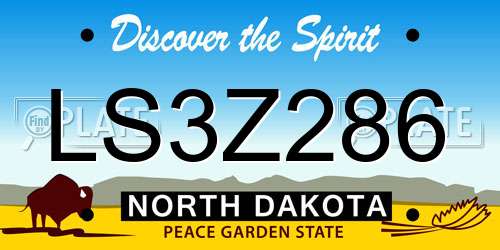 LS3Z286 North Dakota License Plate