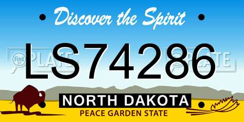 LS74286 North Dakota License Plate