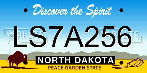 LS7A256 North Dakota License Plate