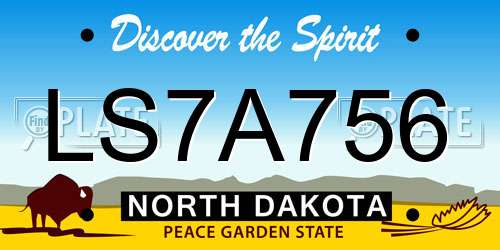 LS7A756 North Dakota License Plate