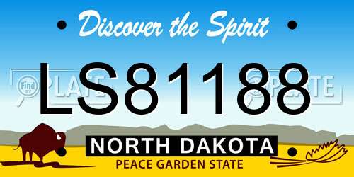 LS81188 North Dakota License Plate