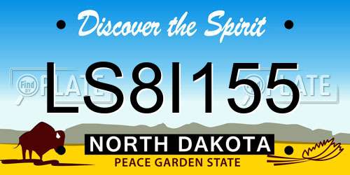 LS8I155 North Dakota License Plate