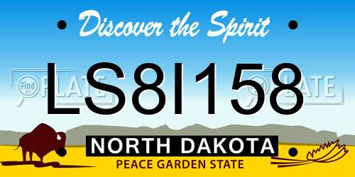 LS8I158 North Dakota License Plate