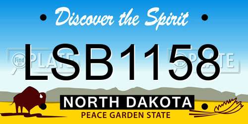 LSB1158 North Dakota License Plate