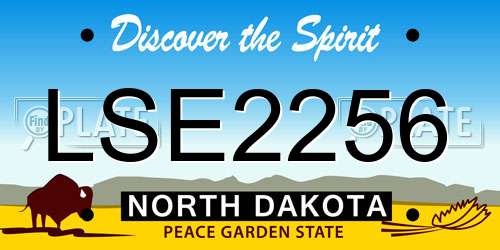 LSE2256 North Dakota License Plate